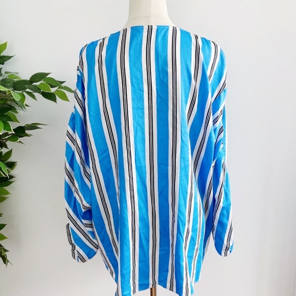 Country Road Women's Size 14 Blouse Top Blue White - Picture 5 of 8